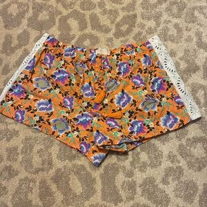 Love by GAP Sleep Pajama Shorts Floral Print Eyelet Detailing Small